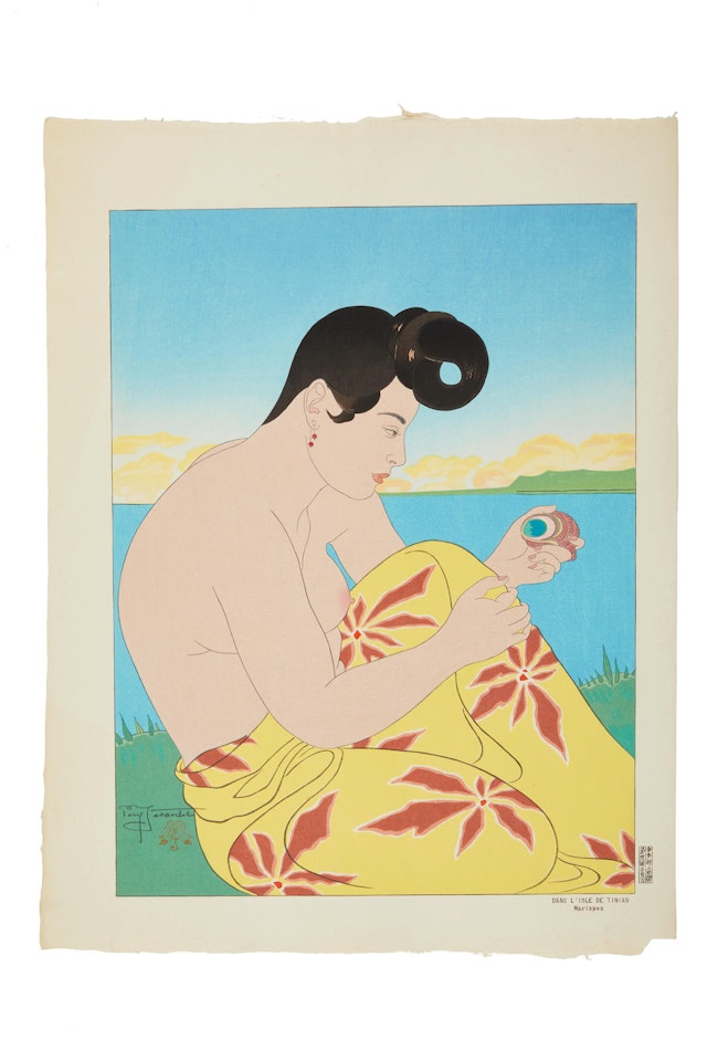 Comprising three woodblock prints by Paul Jacoulet