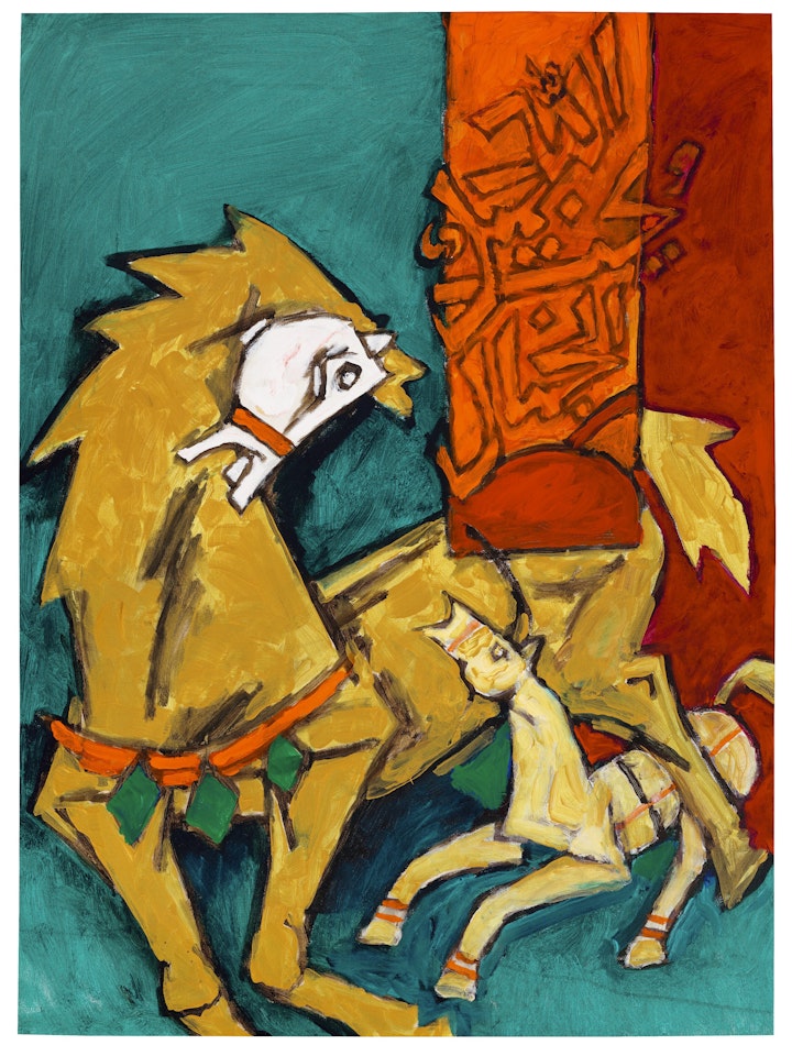 Untitled (Horses) by M.F. Husain