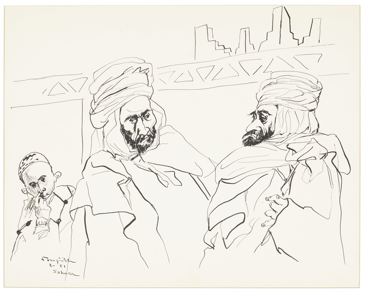 Untitled (Etudes de personnages, Sahara) by Leonard Tsuguharu Foujita