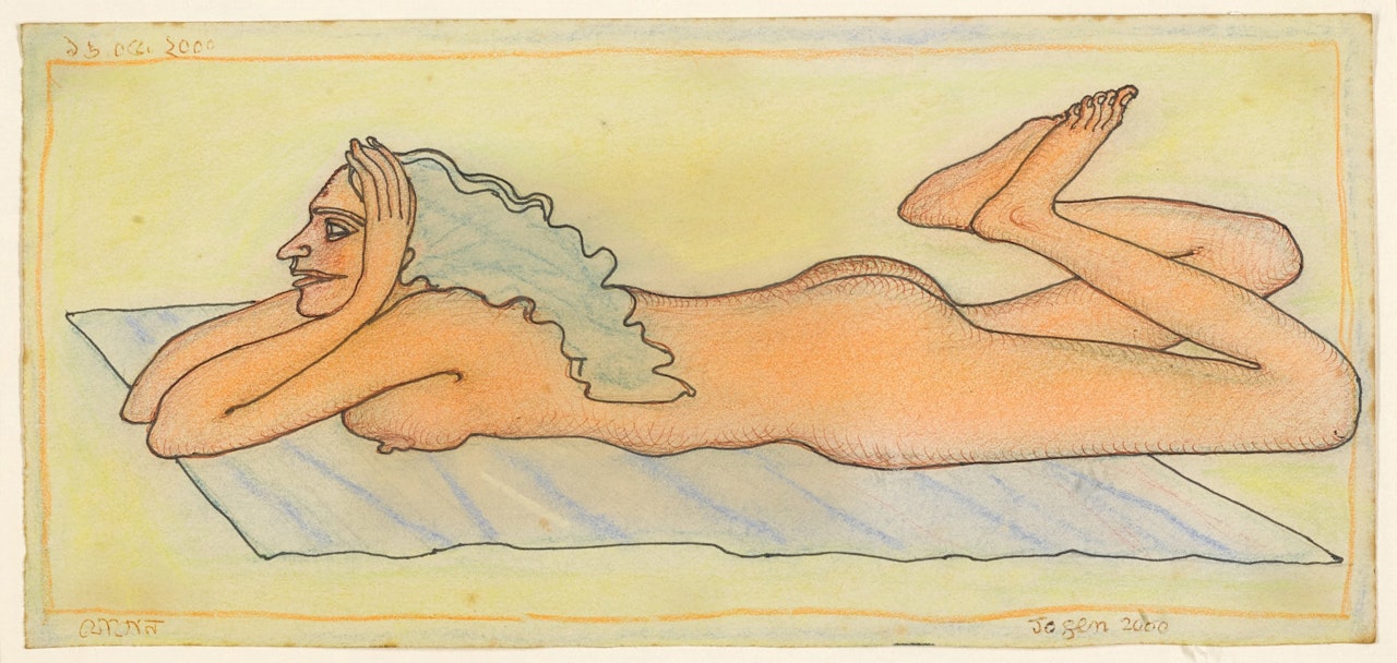 UNTITLED (RECLINING NUDE) by Jogen Chowdhury
