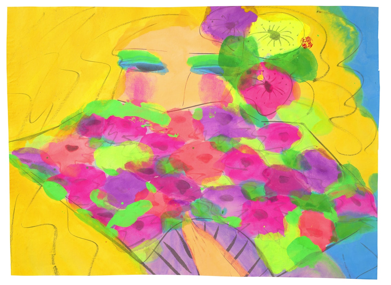 Untitled (Lady with Fan) by Walasse Ting