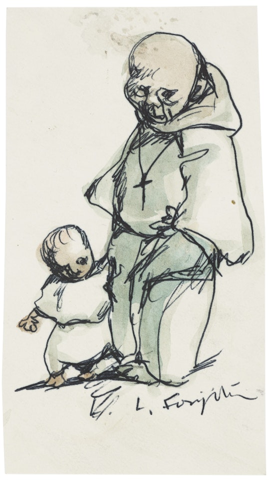 Untitle (Le religieux et I’enfant) by Leonard Tsuguharu Foujita