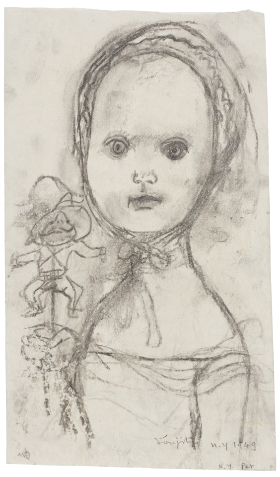 Untitled (Fillette a la marionette) by Leonard Tsuguharu Foujita
