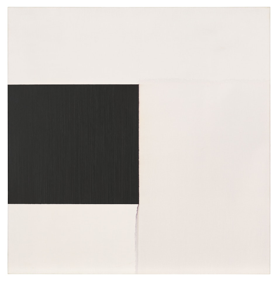Exposed Painting Paynes Grey/Yellow Oxide by Callum Innes