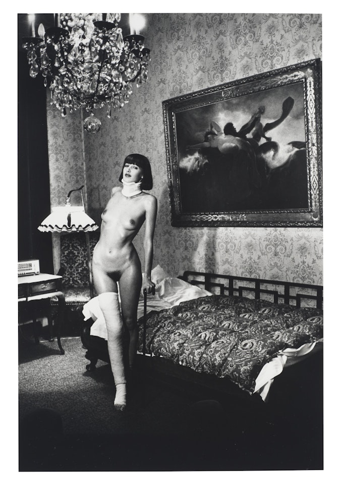 Jenny Kapitän in the Pension Dorian, Berlin by Helmut Newton