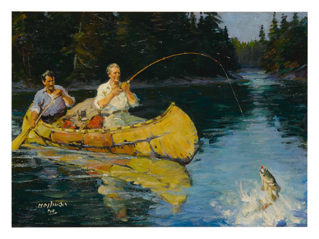 UNTITLED (FISHERMEN IN A CANOE) by Frank B. Hoffman