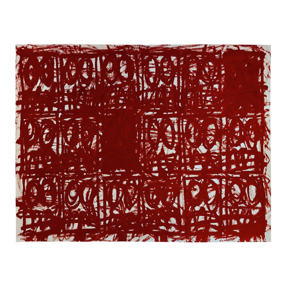 UNTITLED ANXIOUS RED DRAWING by Rashid Johnson