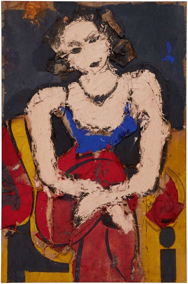 MUJER SENTADA TRICOLOR by Manolo Valdés