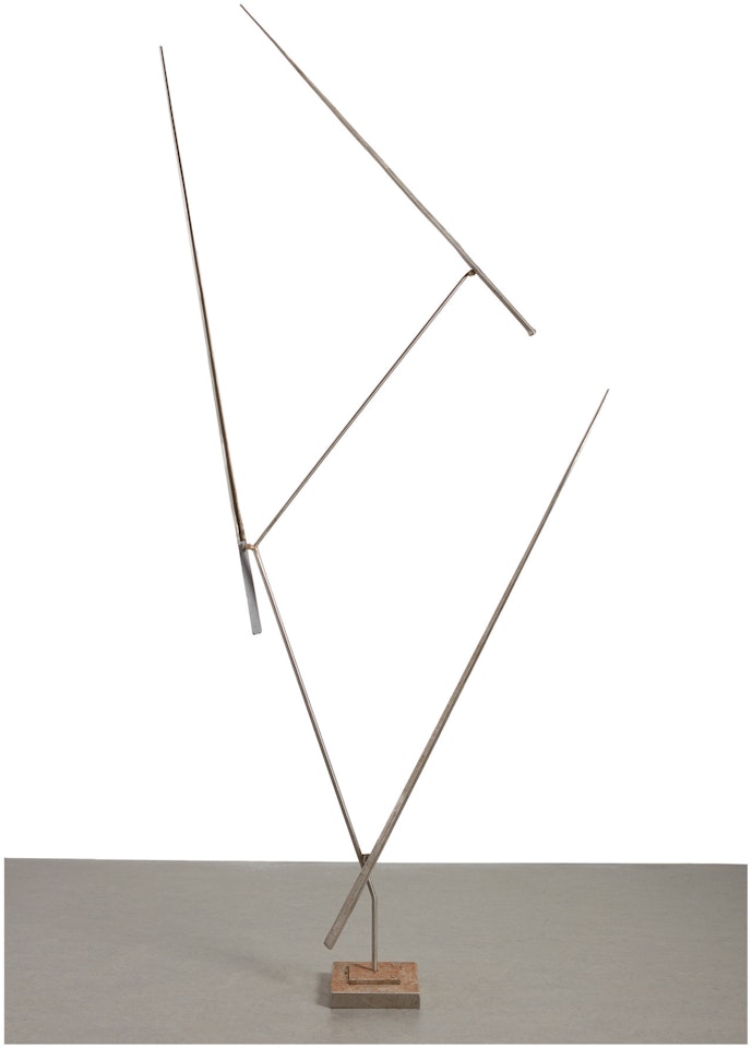 TWO FIXED THREE MOVING LINES II by George Rickey