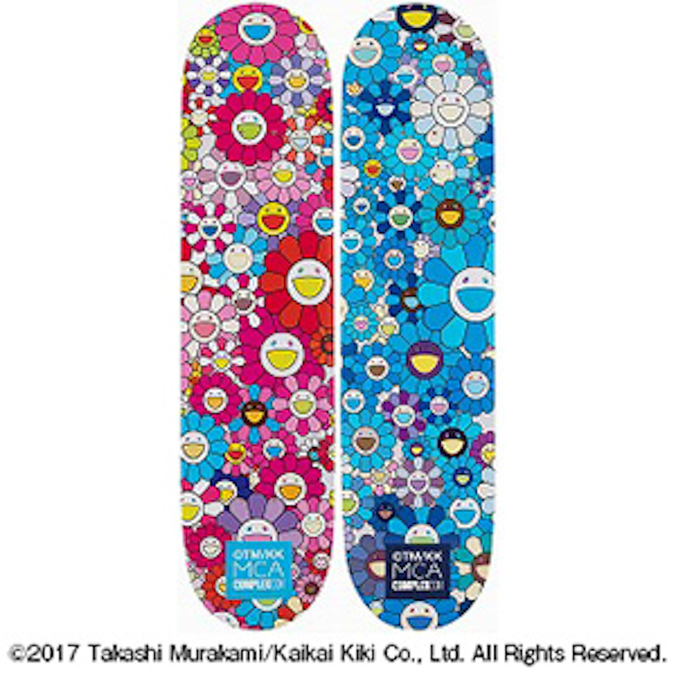 Multi Flower 8.0 Skate Deck (Pink and Blue) by Takashi Murakami