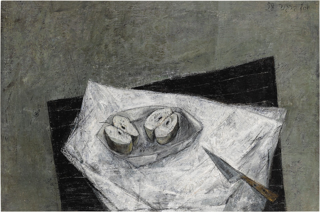 STILL LIFE WITH APPLES by Yosl Bergner