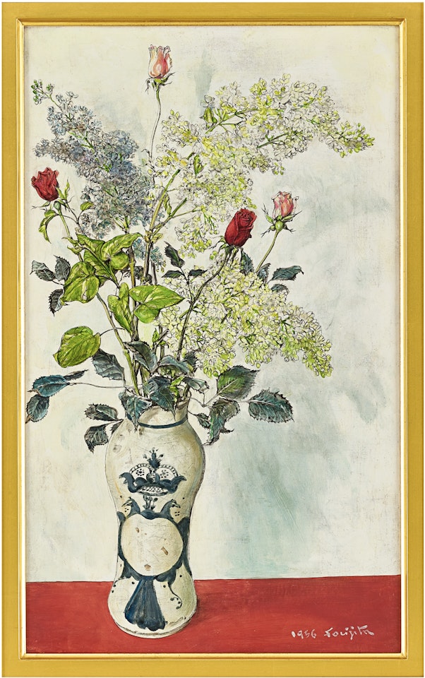 ROSES ET LILAS by Leonard Tsuguharu Foujita