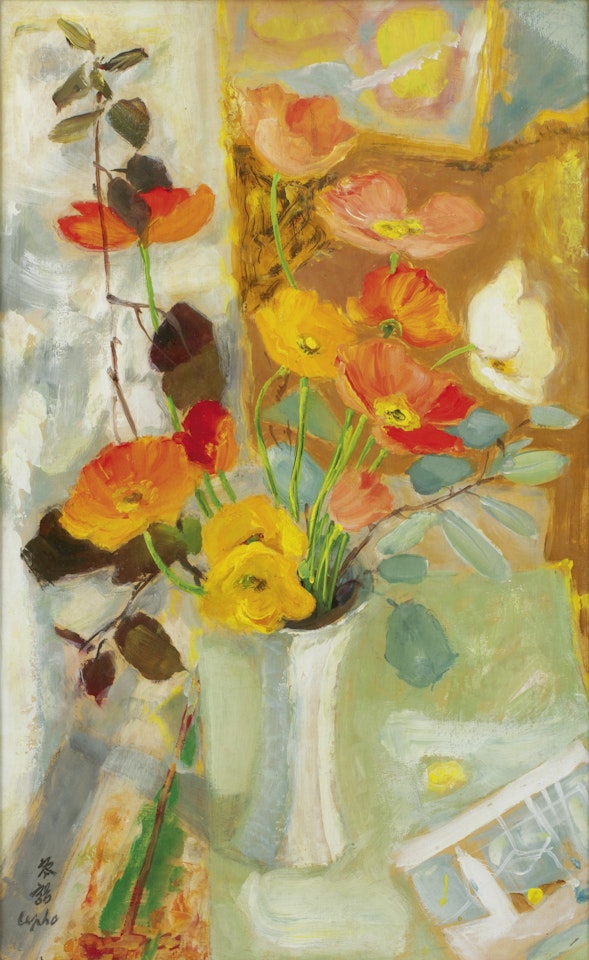 POPPIES AU VASE BLANC (POPPIES IN A WHITE VASE) by Le Pho