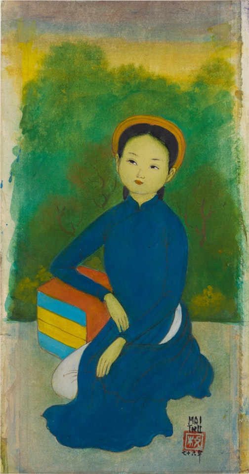 FEMME AUX LIVRES (WOMAN WITH BOOKS) by Mai Trung Thu