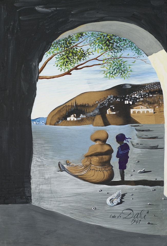 Bouche mystérieuse apparaissant sur le dos de ma nurse by Salvador Dali