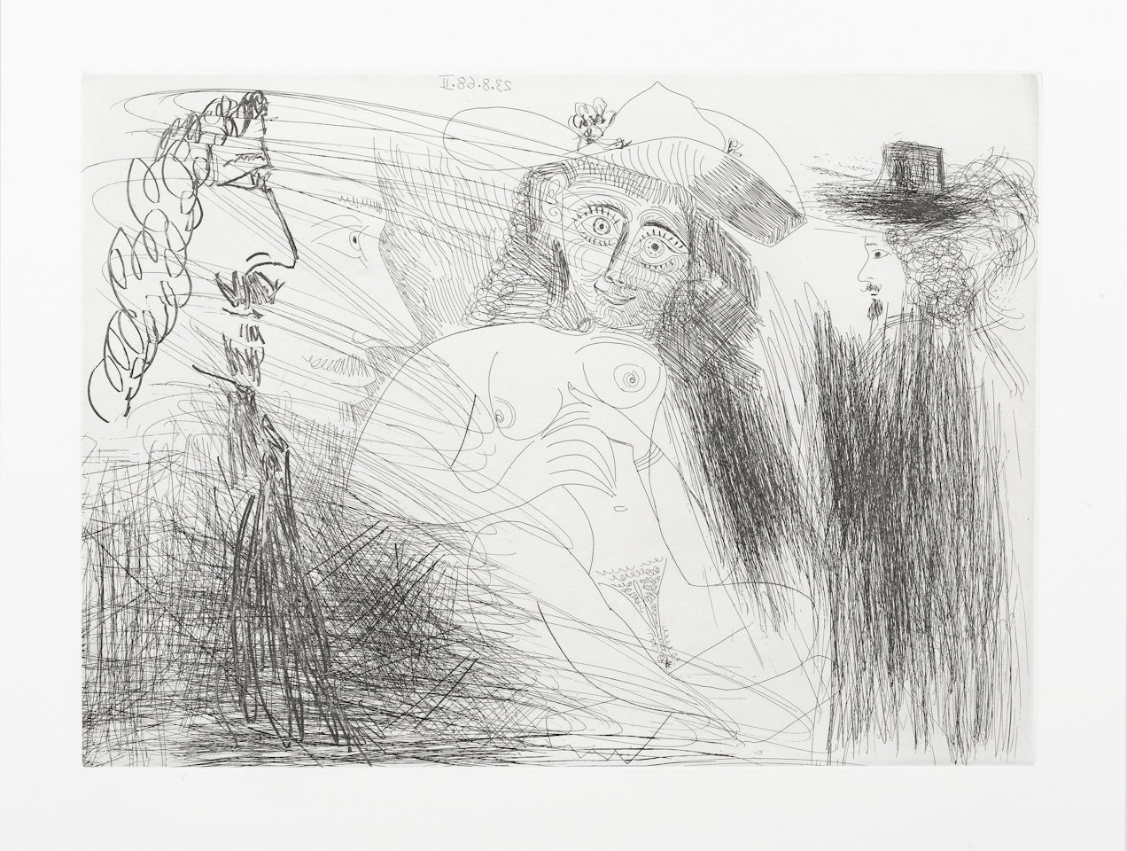 Peintre, Modèle au Chapeau de Paille, et Gentilhomme (Bloch 1773; Baer 1790.C) by Pablo Picasso