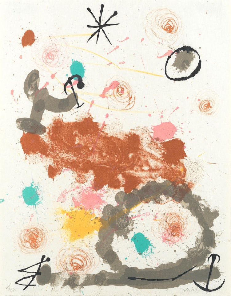 One plate, from 'Quelques Fleurs pour des Amis'  (Mourlot 409; Cramer Books 92) by Joan Miró