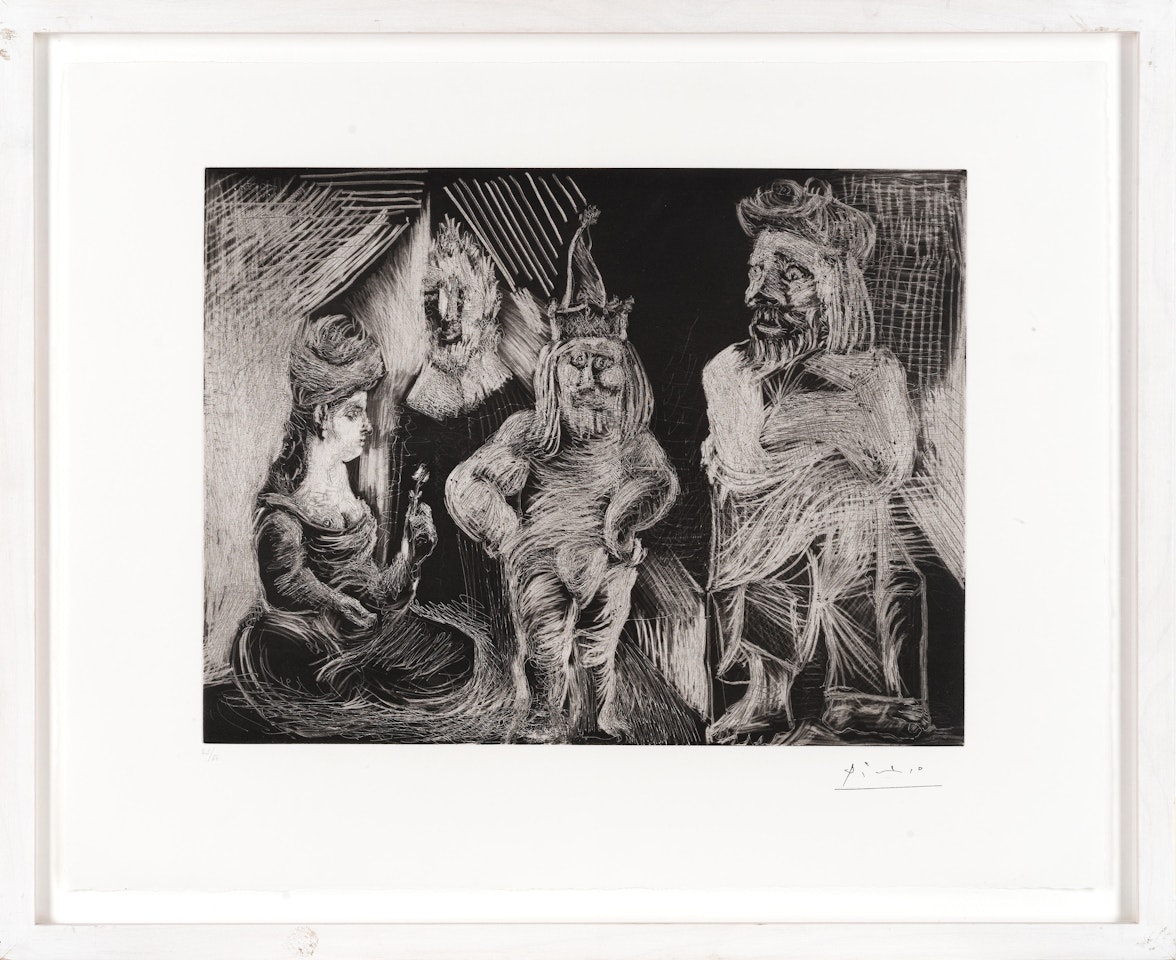 Femme au Turban, Vieux Gentilhomme, Borreau et Homme aux yeux fous, from 'Series 156' (Bloch 1878; Baer 1883.IV.Bb) by Pablo Picasso