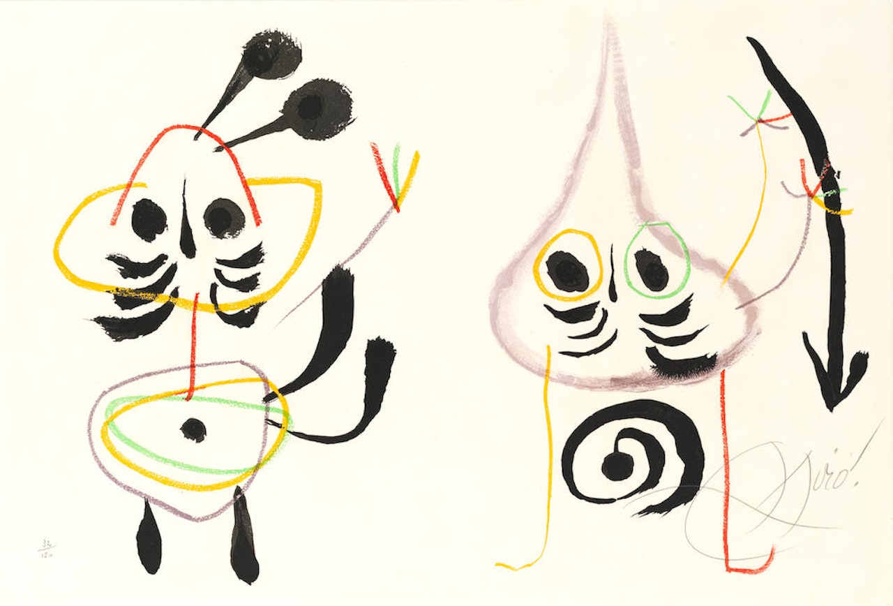 One plate from 'L'Enfance d'Ubu'  (Mourlot 1011; Cramer Books 204) by Joan Miró