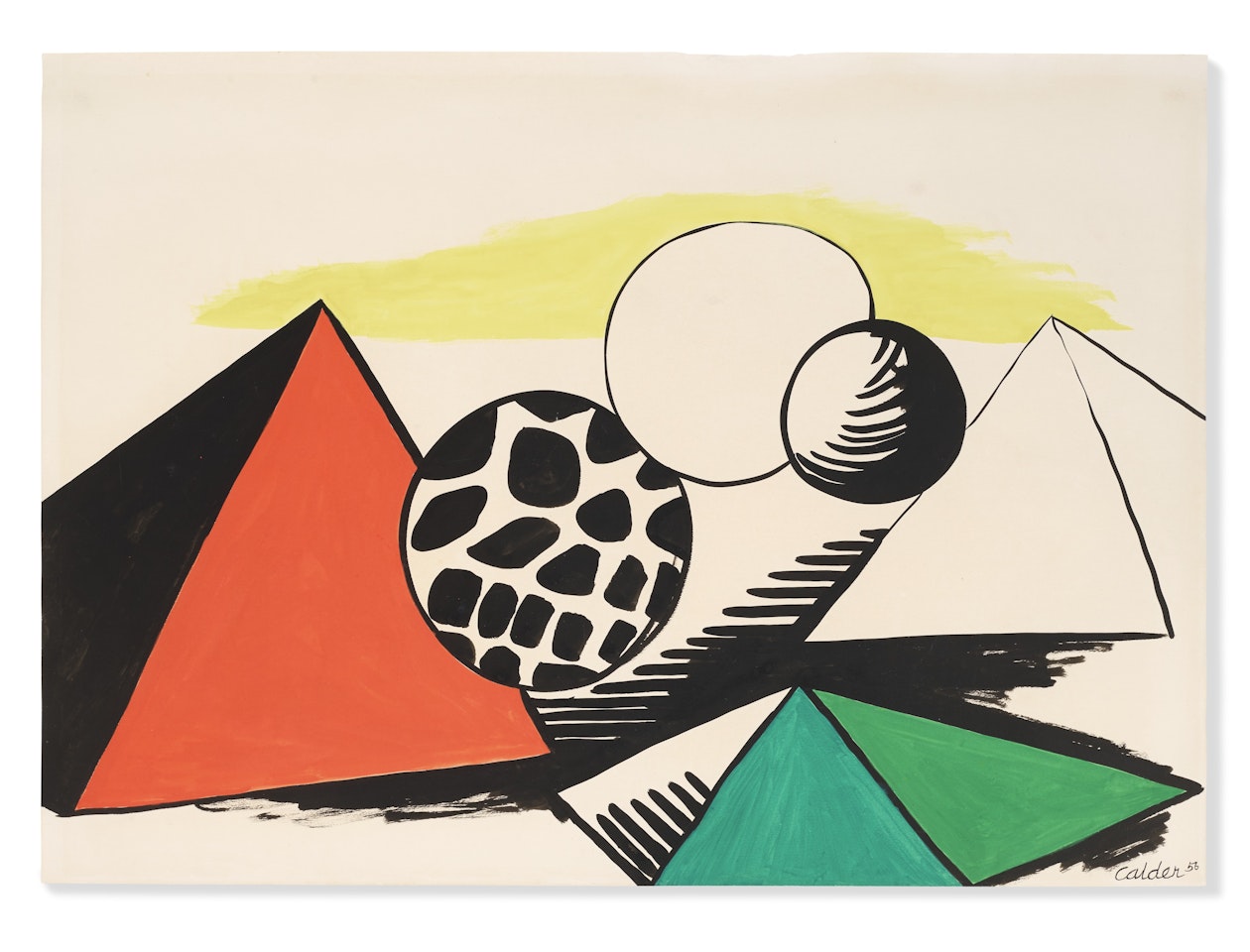 Spotted Orb and Pyramids by Alexander Calder