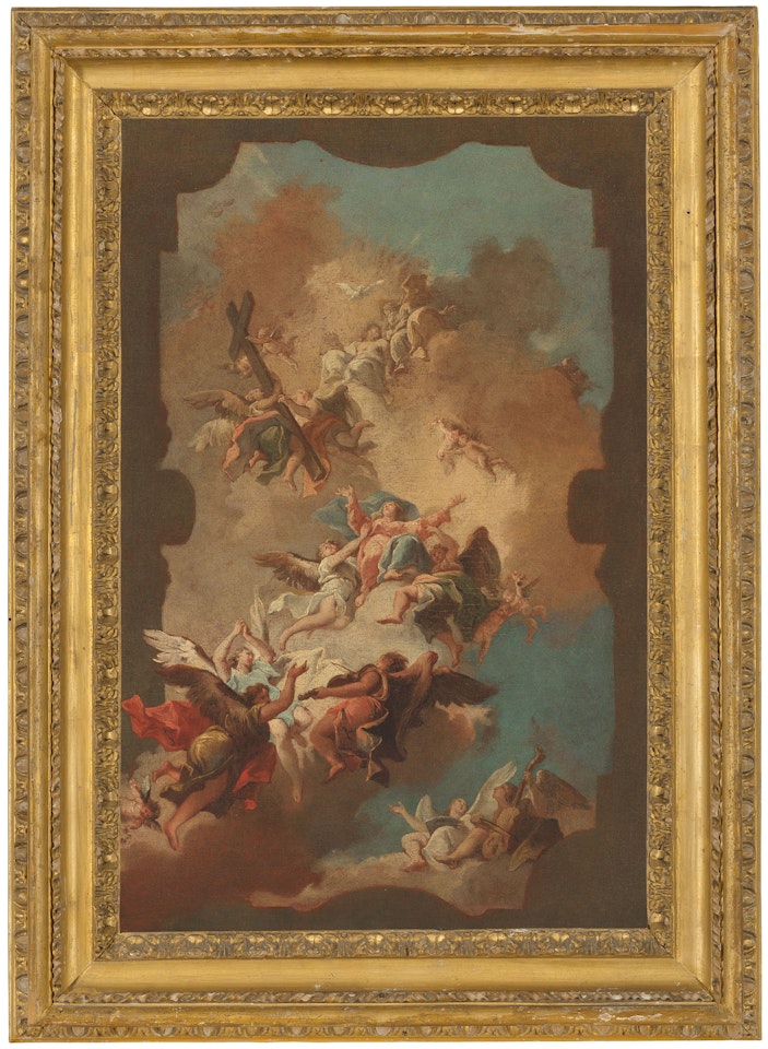 The Assumption of the Virgin with The Trinity - a modello for a ceiling decoration by Venetian School