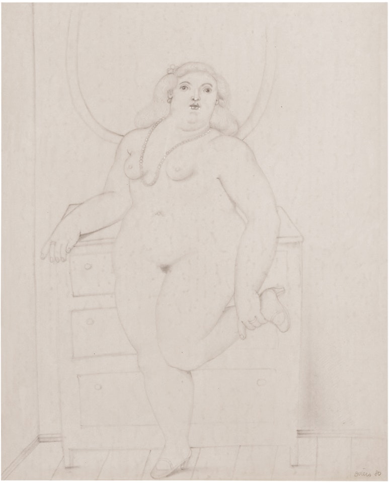 WOMAN IN FRONT OF A MIRROR by Fernando Botero