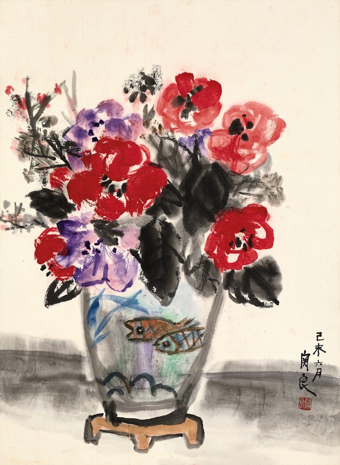 FLOWERS IN A VASE by Guan Liang