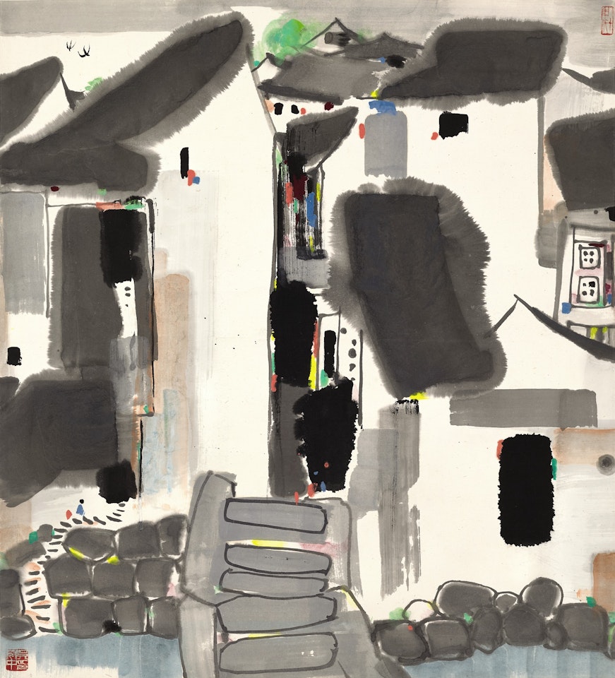 VILLAGE SCENERY by Wu Guanzhong