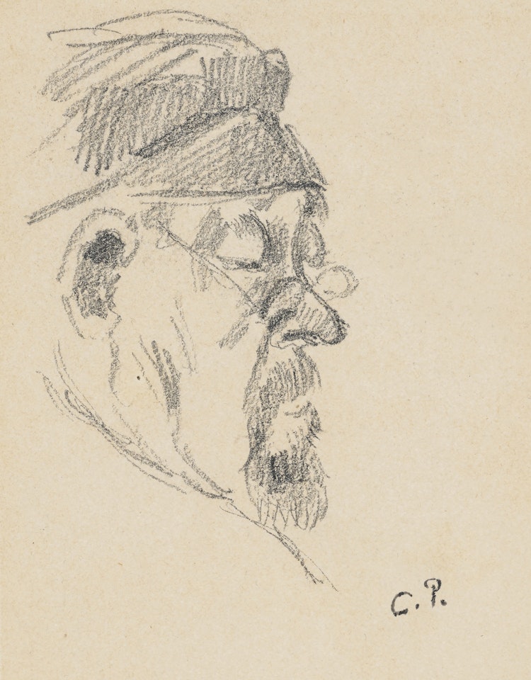 Homme au chapeau (recto); Etude (verso) by Camille Pissarro