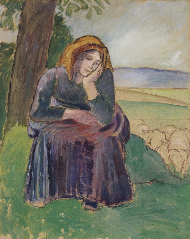 Paysanne rêveuse assise by Camille Pissarro