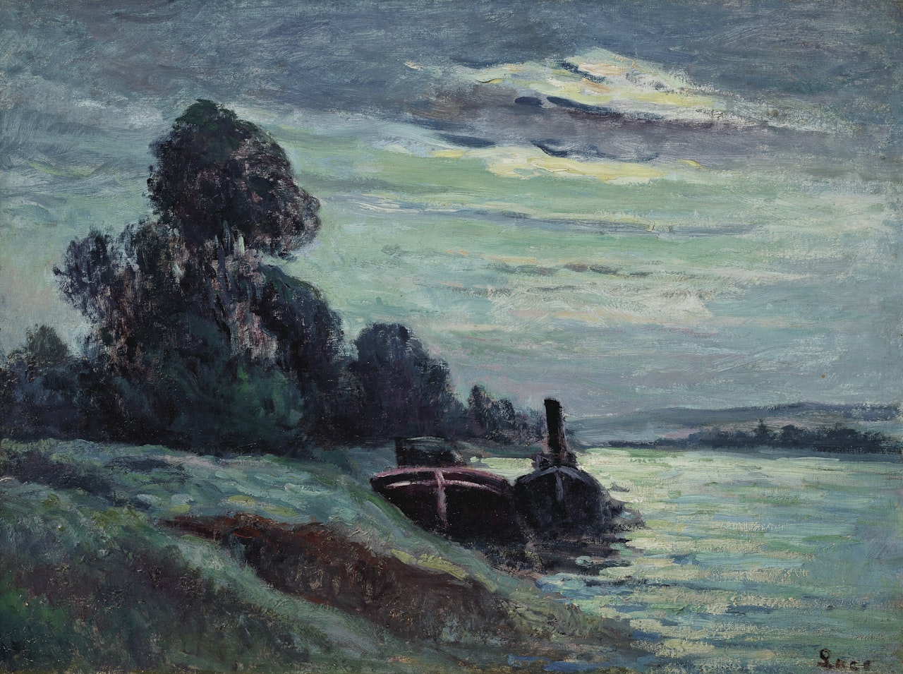 Péniches sur la Seine by Maximilien Luce