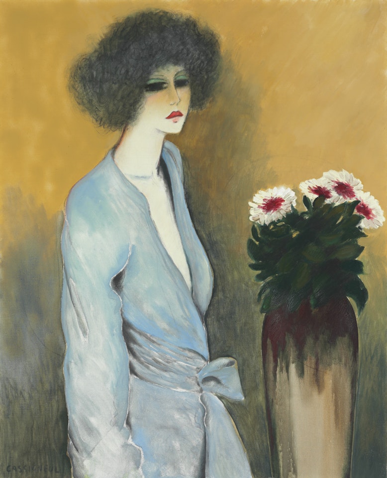 Femme et fleurs by Jean-Pierre Cassigneul