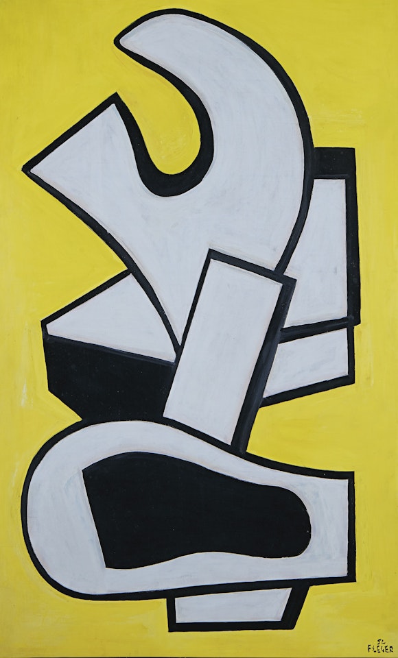 Peinture murale sur fond jaune by Fernand Leger