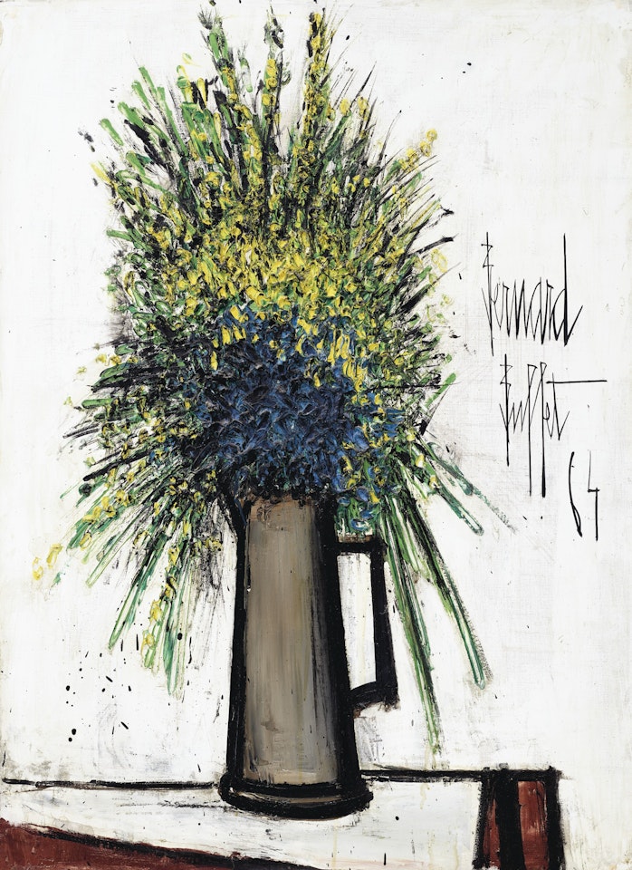 Fleurs bleues et jaunes dans un pichet by Bernard Buffet