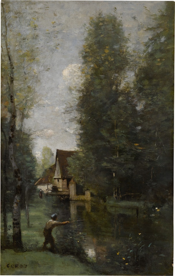 COURS D'EAU AUX ABORDS D'UN MOULIN
 by Jean Baptiste Camille Corot