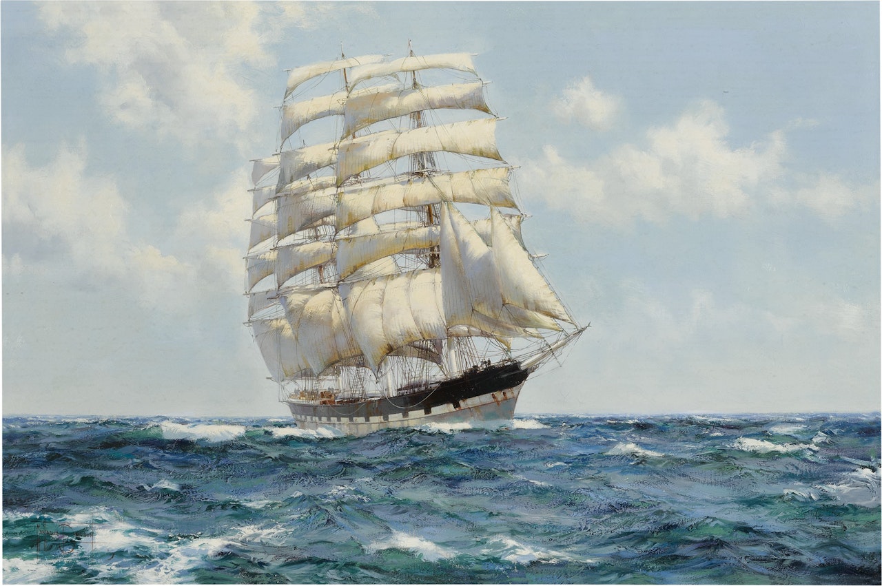 THE CLIPPER SHIP TAMAR by Montague Dawson