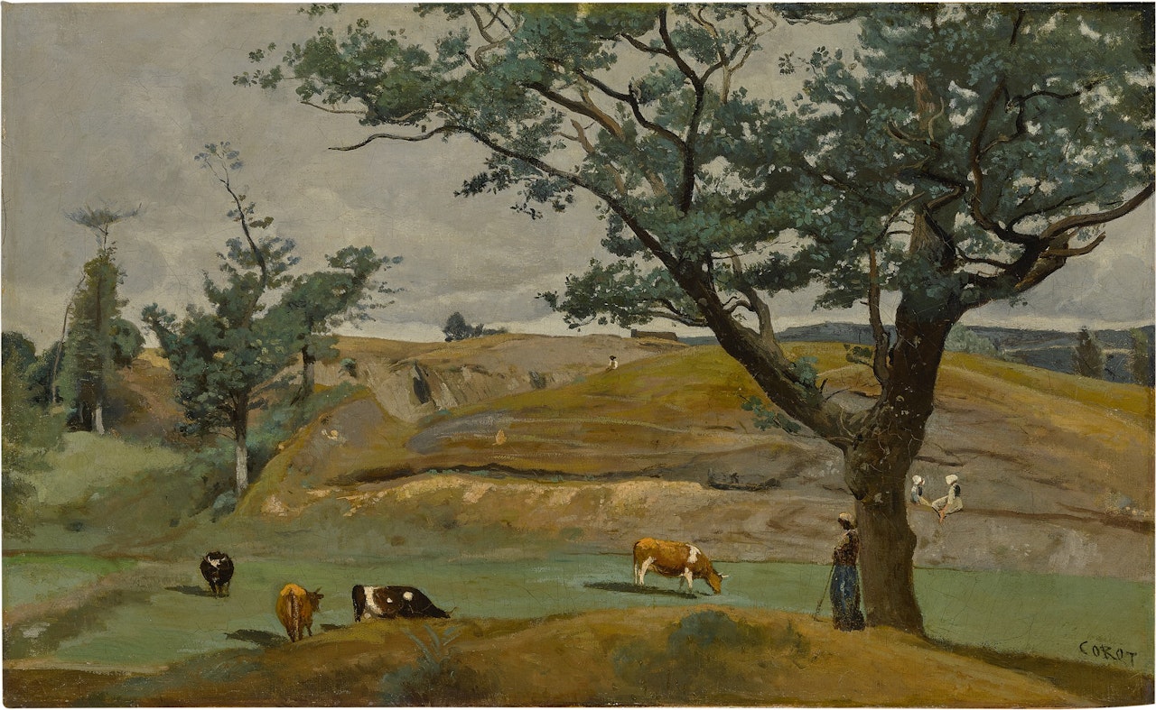 COLLINES ET PÂTURES DES ENVIRONS DE SAINT-LO by Jean Baptiste Camille Corot