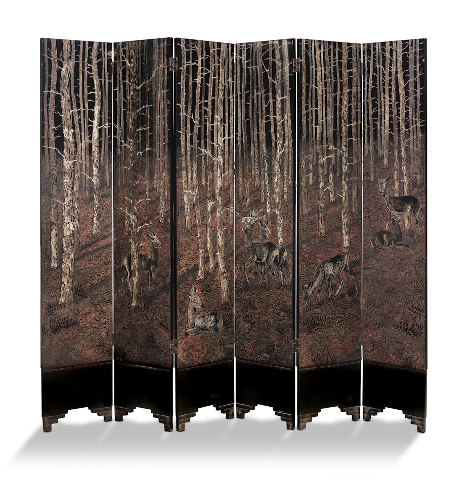 'Les Biches' folding screen by Jean Dunand