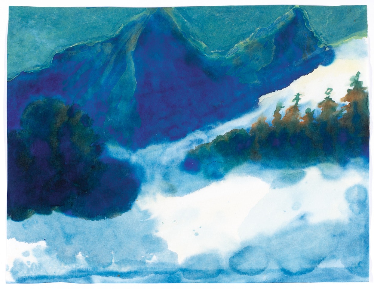 SCHWEIZER BERGLANDSCHAFT (SCHNEEBERGE) (SWISS ALPINE LANDSCAPE (SNOWY MOUNTAINS)) by Emil Nolde