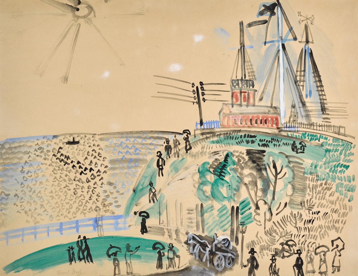 LA SÉMAPHORE OU L'ENTRÉE DU PORT DU HAVRE by Raoul Dufy