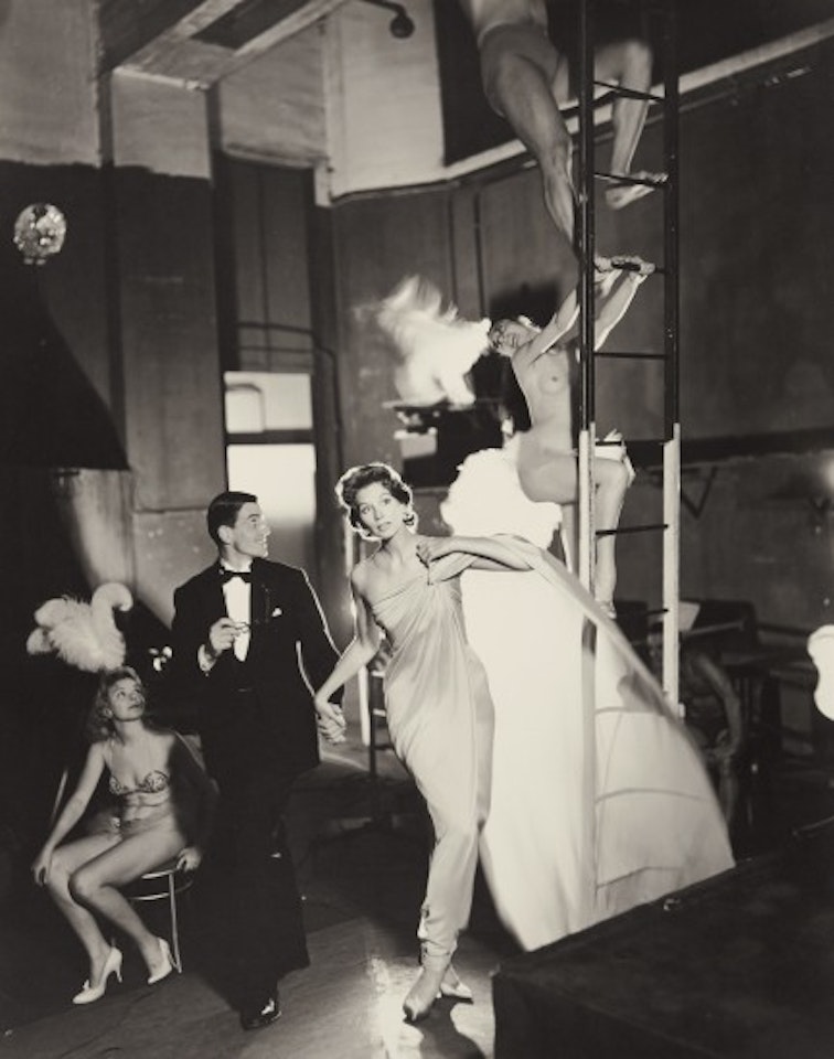 Suzy Parker and Robin Tattersall, Evening Dress by Griffe, Folies-Bergère, Paris, August by Richard Avedon