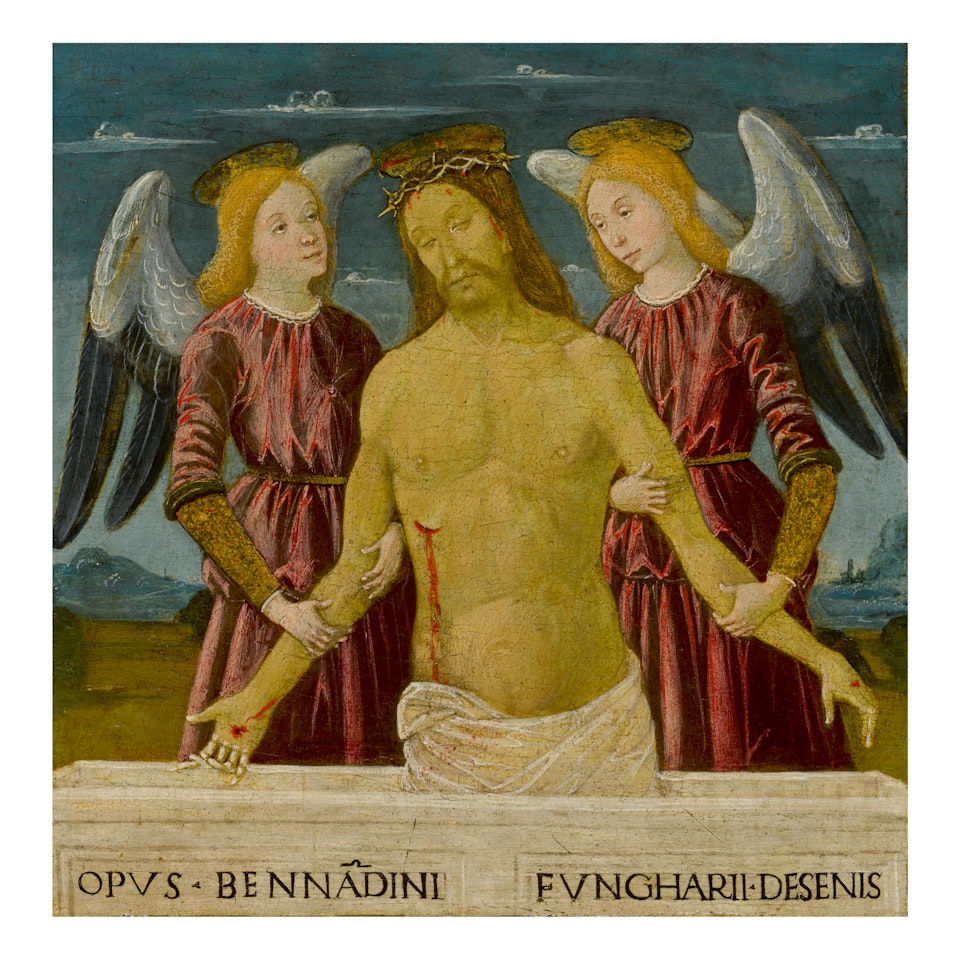 CHRIST SUPPORTED BY TWO ANGELS by Bernardino Fungai