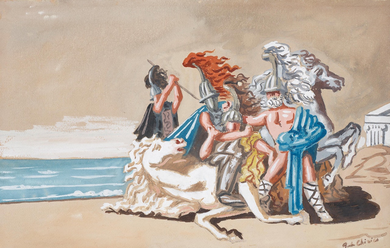 Eroi in combattimento by Giorgio de Chirico
