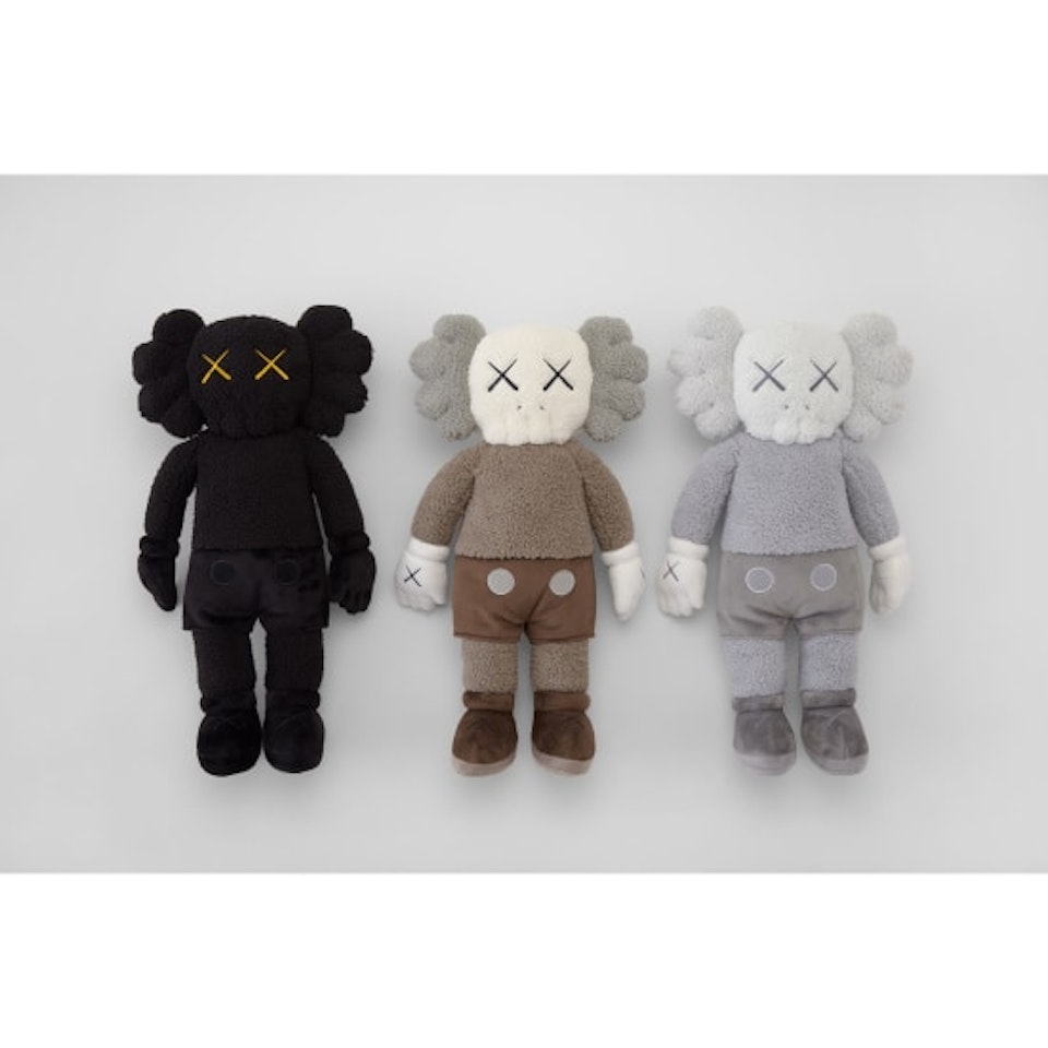 Three Works: COMPANION Plushes (i) (Grey); (ii) (Brown); (iii) (Black) by Kaws