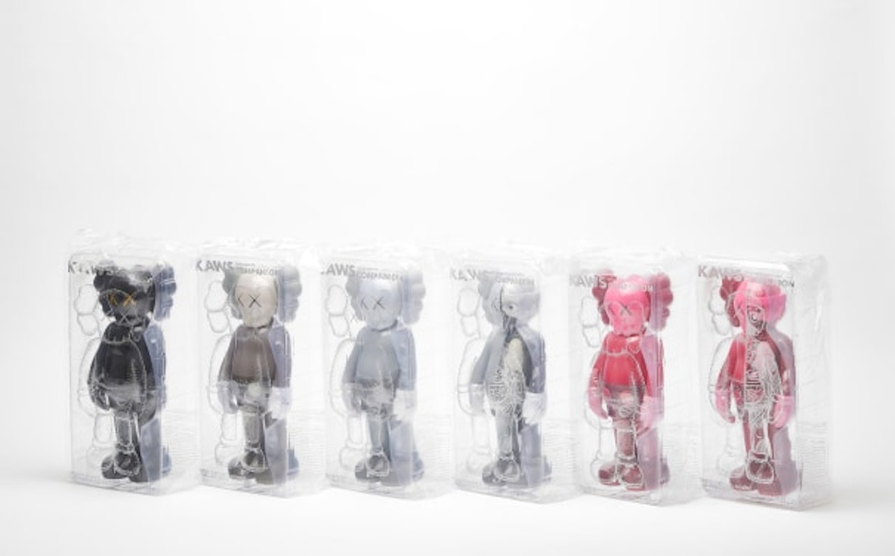 Six Works: COMPANION (i) Black; (ii) Brown; (iii) Grey; (iv) Grey Flayed; (v) BLUSH; (vi) BLUSH Flayed by Kaws