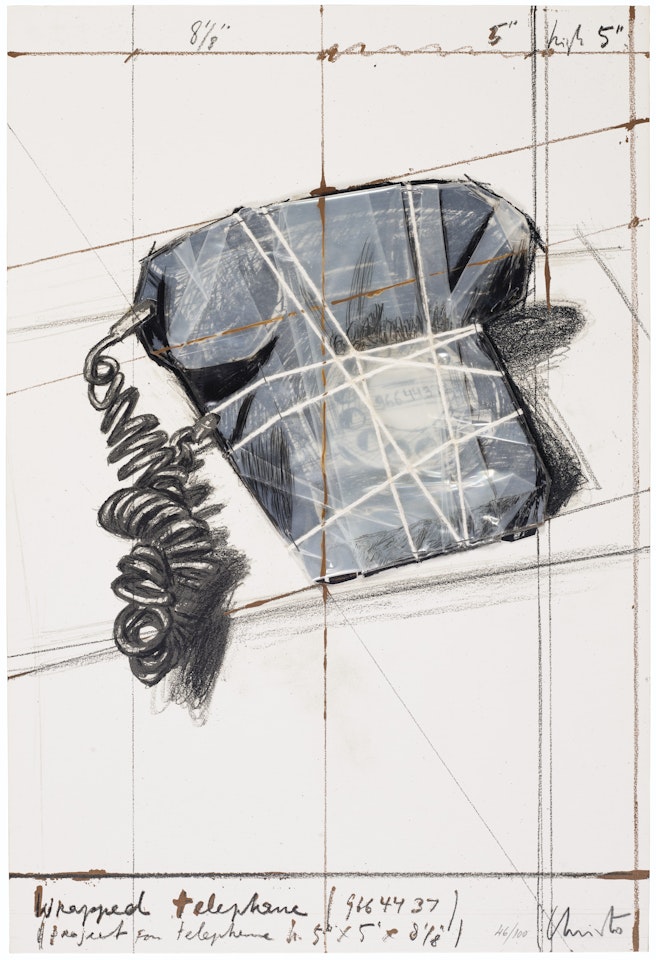 Wrapped Telephone, Project, from 12 Years of Galeria Joan Prats, 1976-1988 by Christo