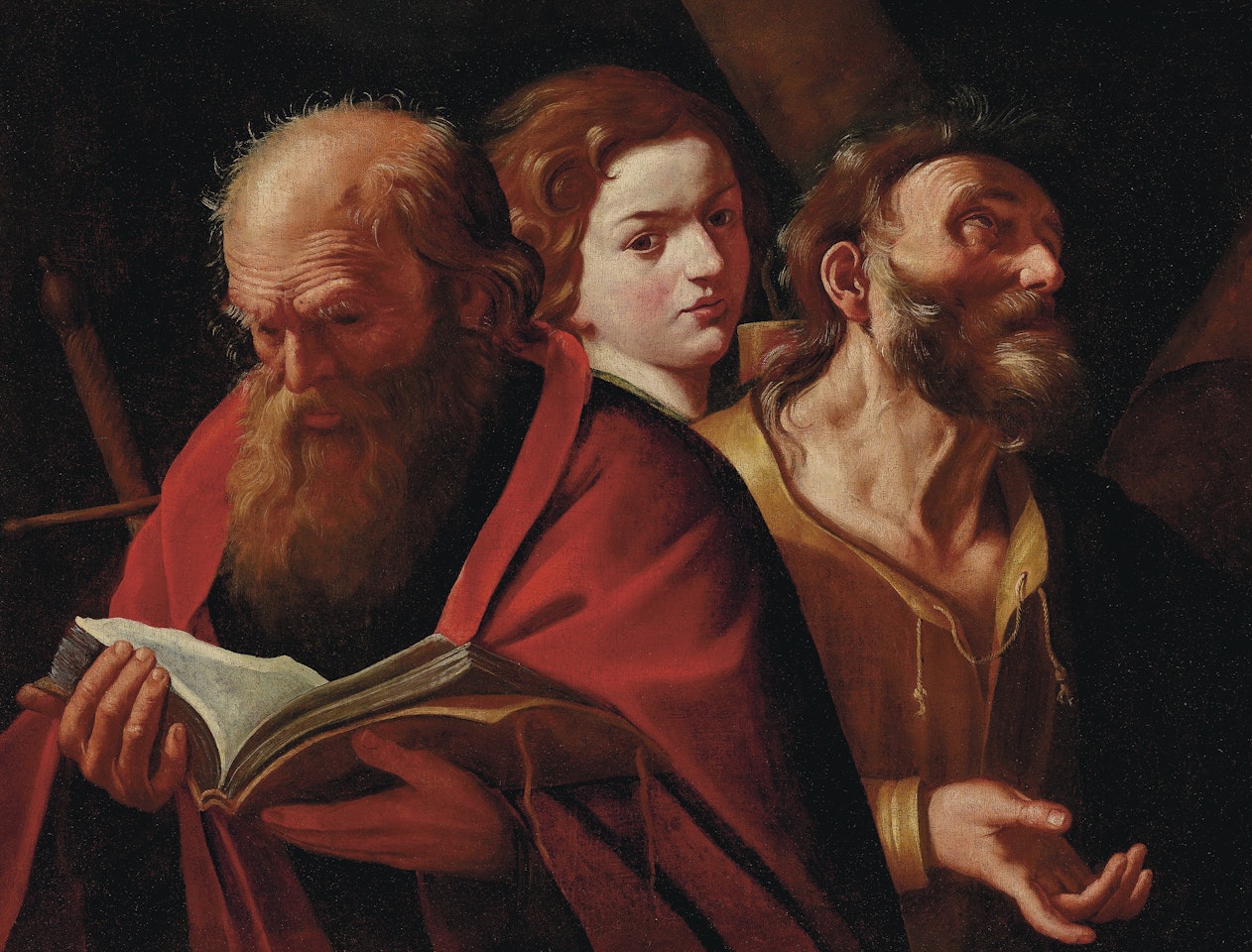 Saints Jerome, John the Evangelist and Andrew by Roman School