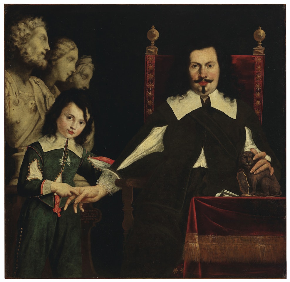 Portrait of Pietro Bombarda and his son, Antonio, three-quarter-length by Pier Francesco Cittadini
