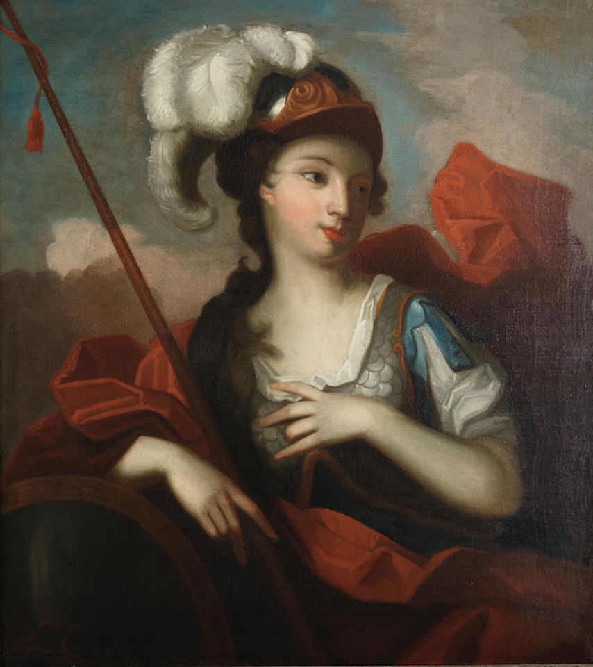 Portraits of two ladies, one as Minerva, the other as a Muse by English School