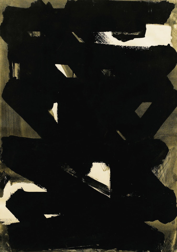 GOUACHE 75 X 52,5 CM, 1958 by Pierre Soulages